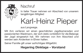 Anzeige von Karl-Heinz Pieper von OM-Medien