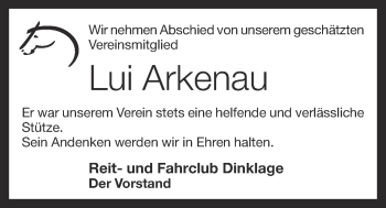 Anzeige von Ludger Arkenau von OM-Medien