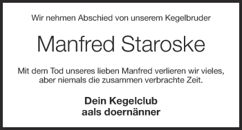 Anzeige von Manfred Staroske von OM-Medien