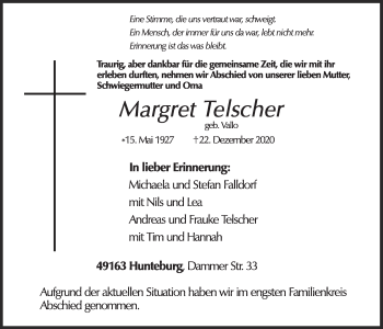Anzeige von Margret Telscher von OM-Medien
