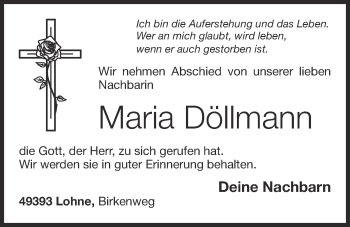 Anzeige von Maria Döllmann von OM-Medien