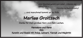 Anzeige von Marlies Groitzsch von OM-Medien