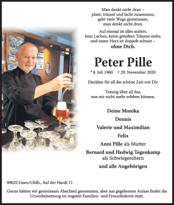 Anzeige von Peter Pille von OM-Medien