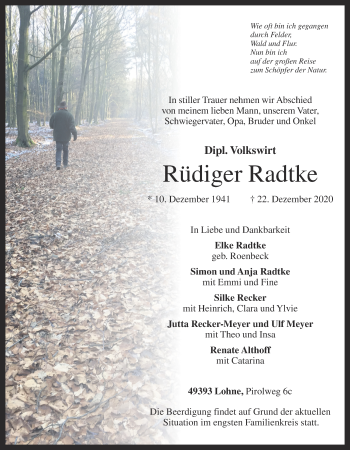 Anzeige von Rüdiger Radtke von OM-Medien