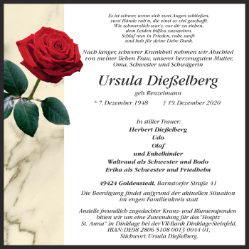 Anzeige von Ursula Dießelberg von OM-Medien