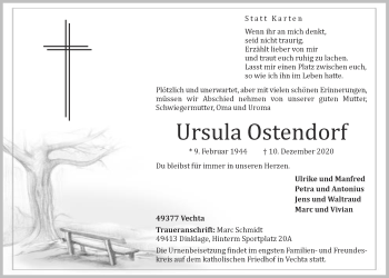 Anzeige von Ursula Ostendorf von OM-Medien