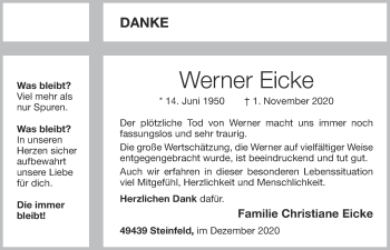 Anzeige von Werner Eicke von OM-Medien