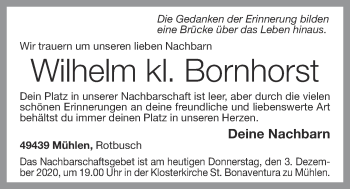 Anzeige von Wilhelm kl. Bornhorst von OM-Medien