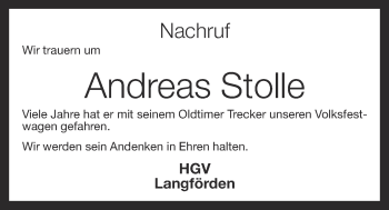 Anzeige von Andreas Stolle von OM-Medien