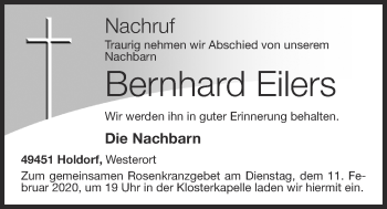 Anzeige von Bernhard Eilers von OM-Medien