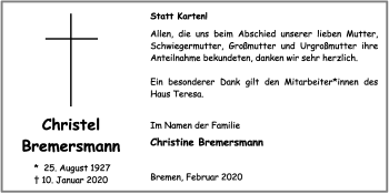 Anzeige von Christel Bremersmann von OM-Medien