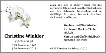 Anzeige von Christine Winkler von OM-Medien