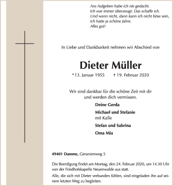 Anzeige von Dieter Müller von OM-Medien