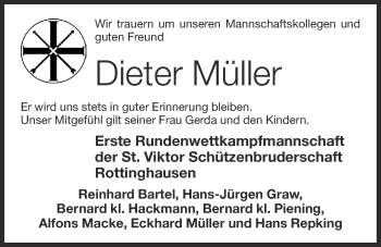 Anzeige von Dieter Müller von OM-Medien