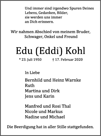 Anzeige von Edu Kohl von OM-Medien