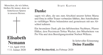 Anzeige von Elisabeth Nemann von OM-Medien