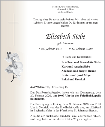 Anzeige von Elisabeth Siebe von OM-Medien