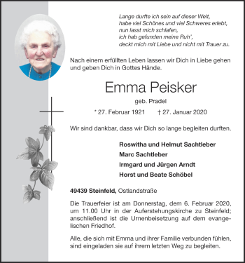 Anzeige von Emma Peisker von OM-Medien