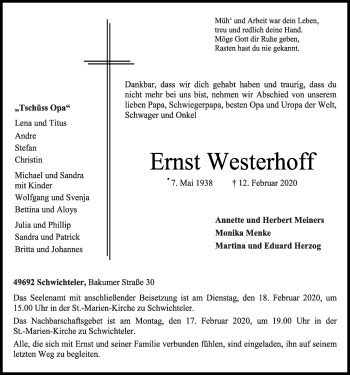 Anzeige von Ernst Westerhoff von OM-Medien