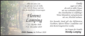 Anzeige von Florenz Lamping von OM-Medien