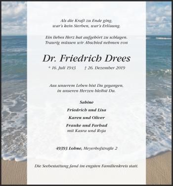 Anzeige von Friedrich Drees von OM-Medien