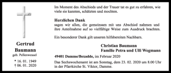 Anzeige von Gertud Baumann von OM-Medien