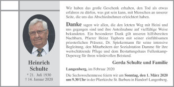 Anzeige von Heinrich Schulte von OM-Medien