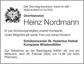 Anzeige von Heinz Nordmann von OM-Medien