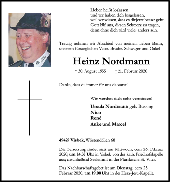Anzeige von Heinz Nordmann von OM-Medien