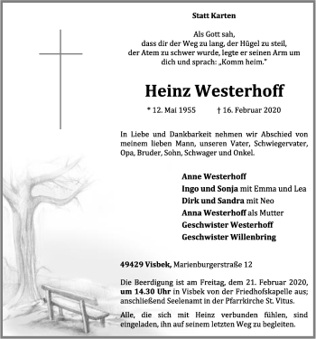 Anzeige von Heinz Westerhoff von OM-Medien