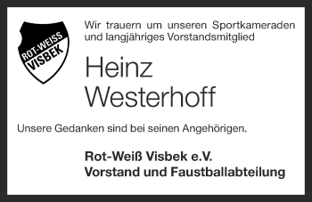 Anzeige von Heinz Westerhoff von OM-Medien