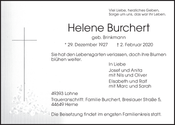 Anzeige von Helene Burchert von OM-Medien