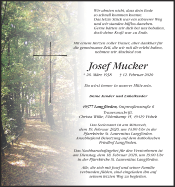Anzeige von Josef Mucker von OM-Medien