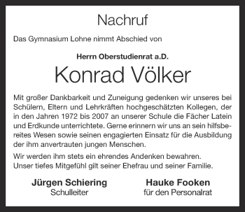 Anzeige von Konrad Völker von OM-Medien