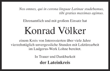 Anzeige von Konrad Völker von OM-Medien