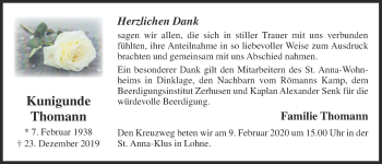 Anzeige von Kunigunde Thomann von OM-Medien