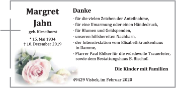 Anzeige von Margret Jahn von OM-Medien