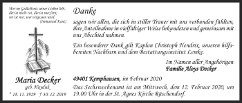 Anzeige von Maria Decker von OM-Medien