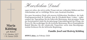 Anzeige von Maria Kühling von OM-Medien