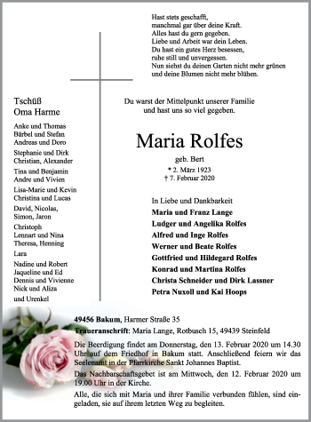 Anzeige von Maria Rolfes von OM-Medien