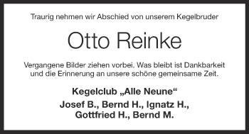 Anzeige von Otto Reinke von OM-Medien