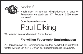 Anzeige von Paul Elking von OM-Medien