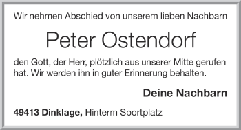 Anzeige von Peter Ostendorf von OM-Medien