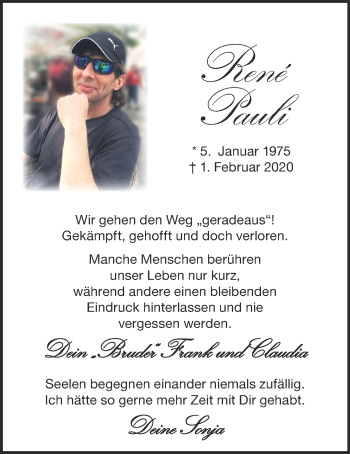 Anzeige von René Pauli von OM-Medien