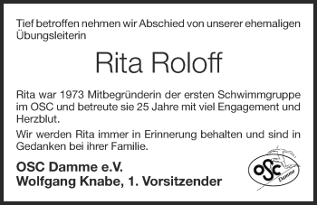 Anzeige von Rita Roloff von OM-Medien