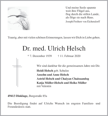 Anzeige von Ulrich Helsch von OM-Medien