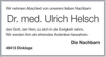 Anzeige von Ulrich Helsch von OM-Medien