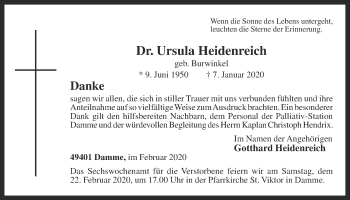 Anzeige von Ursula Heidenreich von OM-Medien