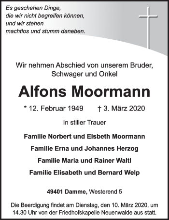 Anzeige von Alfons Moormann von OM-Medien