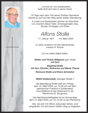 Anzeige von Alfons Stolle von OM-Medien